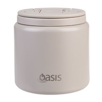 Oasis Double Wall Insulated Quick Release Lid and Spork Food Flask - 700ml Stone