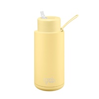 Frank Green Reusable Bottle - Ceramic 1L Buttermilk Straw Lid