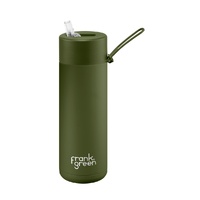 Frank Green Reusable Bottle - Ceramic 595ml Khaki Straw Lid
