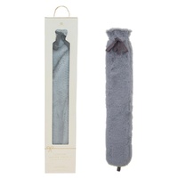 Aroma Home Long Hot Water Bottle - Grey Faux Fur