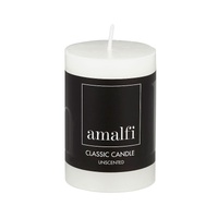 Amalfi Unscented Pillar Candle - White 5x7.5cm