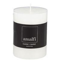 Amalfi Unscented Pillar Candle - White 7.5x10cm