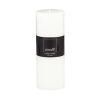 Amalfi Unscented Pillar Candle - White 7.5x20cm 