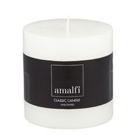 Amalfi Unscented Pillar Candle - White 10x10cm