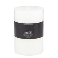 Amalfi Unscented Pillar Candle - White 10x15cm