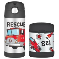 Thermos Funtainer Drink Bottle & Food Jar Bundle - Fire Truck