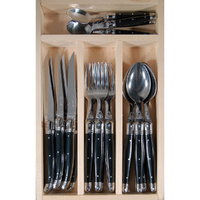 Jean Dubost Laguiole Deluxe - 24pc Cutlery Set Black