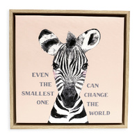 Baby Zebra Framed Canvas By Splosh