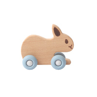 Baby Bunny Beechwood & Silicone Toy Blue By Splosh