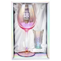 Holographic Wine & Shot Glass Set - 18th