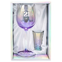 Holographic Wine & Shot Glass Set - 21st