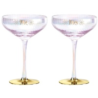 Holographic Coupe Glass Set - Mr & Mrs