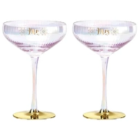 Holographic Coupe Glass Set - Mr & Mrs