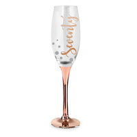 Rose Stem 70th Birthday Champagne Glass