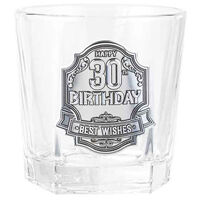 30th Birthday Badge Whisky Glass