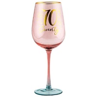Fluted Pink Wine Glass - 70th