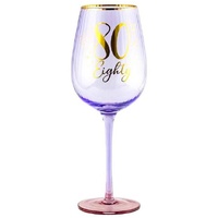 Fluted Purple Wine Glass - 80th