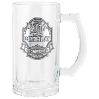 40th Birthday Badge Beer Stein