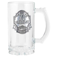 70th Birthday Badge Beer Stein