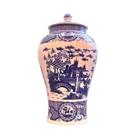 Spode Blue Italian Archive - Gothic Castle Ginger Jar - 30cm