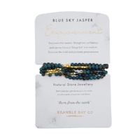 Bramble Bay Collections - Natural Stone Blue Sky Jasper Wrap Bracelet