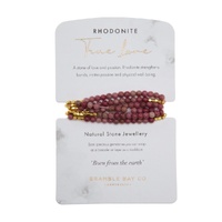 Bramble Bay Collections - Natural Stone Rhodonite Wrap Bracelet