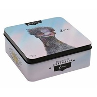 Banksia Red Lemon Myrtle Butter Finger Biscuit Tin - Animals of Australia Emu