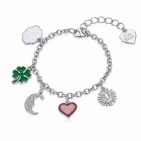 Couture Kingdom - Care Bears - Belly Badge Charm Bracelet Silver