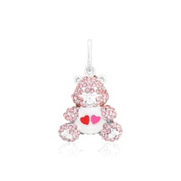Couture Kingdom - Care Bears - Love-A-Love Bear Crystal Charm Silver