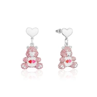 Couture Kingdom - Care Bears - Love-a-Lot Bear Drop Earrings Silver
