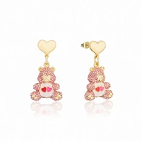 Couture Kingdom - Care Bears - Love-a-Lot Bear Drop Earrings Gold