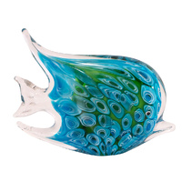 Zibo Glass Ornament - Fish Blue Hola