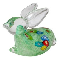 Russell Collection Coloured Glass Ornament - Rabbit Green