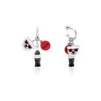 Coca Cola Couture Kingdom - Polar Bear Trio Charm Hoop Earrings White Gold