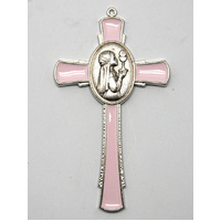 Holy Communion Enamel Cross - Pink
