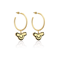 Couture Kingdom - Disney - The Lion King Simba Hoop Earrings Yellow Gold