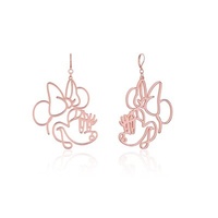Disney Couture Kingdom - Minnie Mouse - Wire Style Drop Earrings Rose Gold