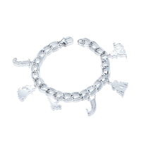 Disney Couture Kingdom - Aladdin - Princess Jasmine Charm Bracelet White Gold