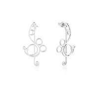 Disney Couture Kingdom - Fantasia - Treble Clef Earrings White Gold