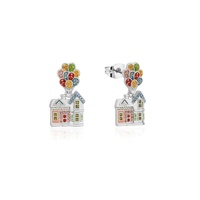 Couture Kingdom - Disney - Up - Crystal House Drop Earrings White Gold