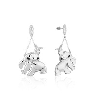 Disney Couture Kingdom - Lilo and Stitch - Stitch Dancing Drop Earrings Silver