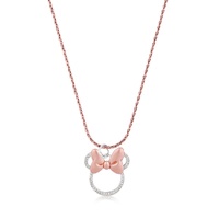 Couture Kingdom - Disney - Minnie Mouse Crystal with Bow Necklace Rose Gold