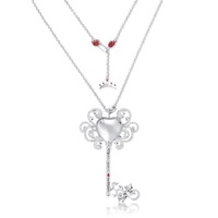 Disney Couture Kingdom - Snow White and the Seven Dwarfs - Princess Snow White Key Necklace White Gold