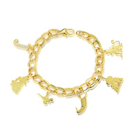 Disney Couture Kingdom - Aladdin - Princess Jasmine Charm Bracelet Yellow Gold