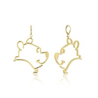 Disney Couture Kingdom - Winnie the Pooh - Outline Drop Earrings Yellow Gold