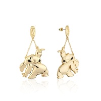 Disney Couture Kingdom - Lilo and Stitch - Stitch Dancing Drop Earrings Yellow Gold