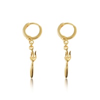 Disney Couture Kingdom - The Little Mermaid - Dinglehopper Sleeper Earrings Yellow Gold
