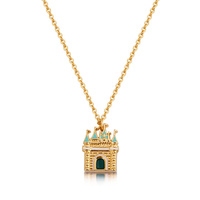 Disney Couture Kingdom - Cinderella - Castle Necklace Yellow Gold