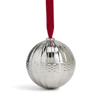 Wedgwood Festive Fluted Silver Coated Hanging Ornament