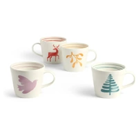 Royal Doulton Christmas 1815 Mixed Pattern Mug 4 Piece Set